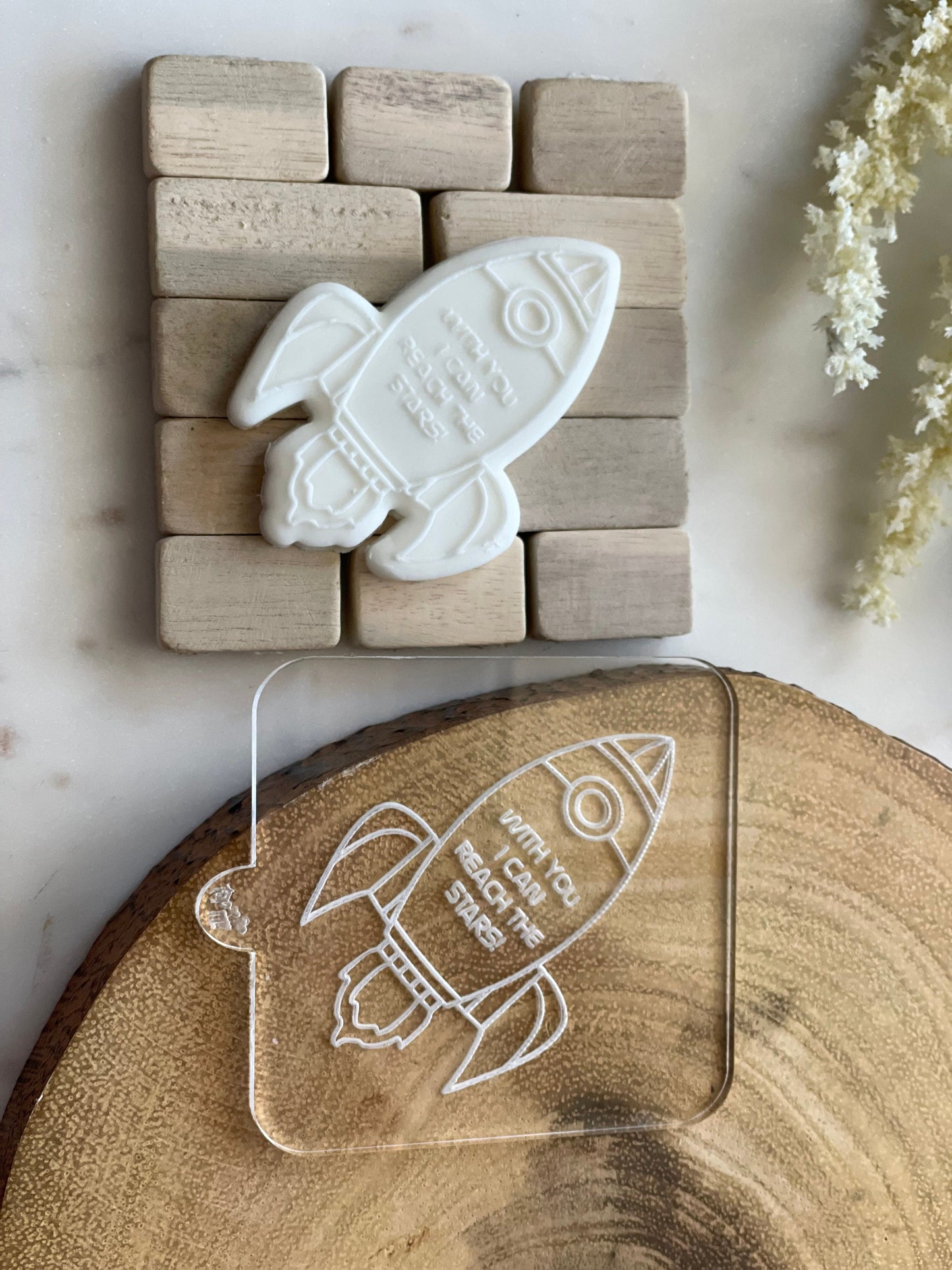 Rocket cookie debosser and cutter. With you I can reach the stars.