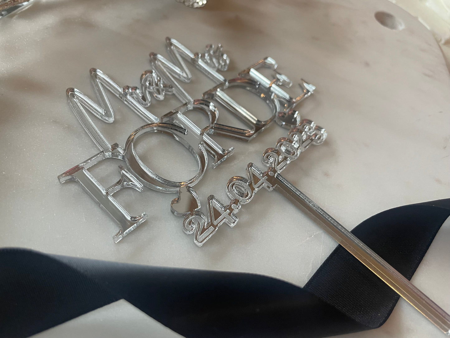 Wedding cake topper. Mr and Mrs Name and weddding date cake topper. Mr and Mr. Mrs and Mrs.