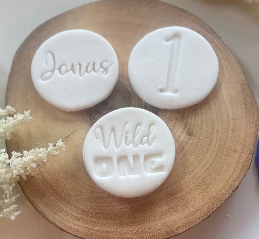 Wild One topper. fondant stamp. Personalised cookie stamps