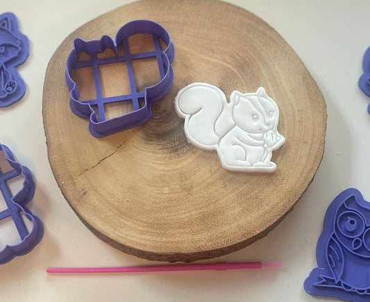 Squirrel stamp and cutter. Paint your own cookies.