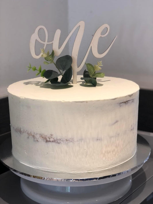 Wooden One cake topper. First birthday topper.