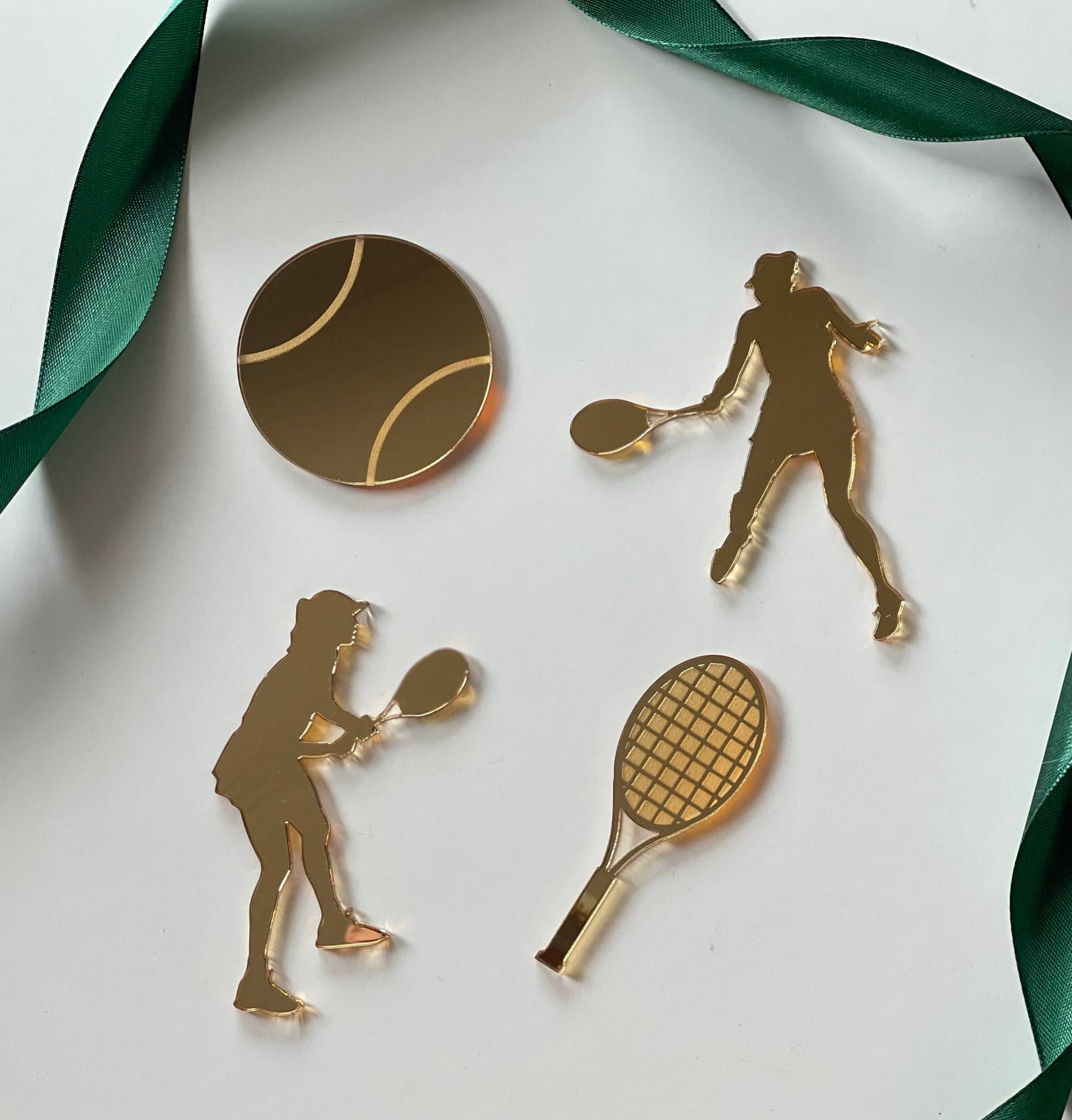 Tennis cake charms. Ladies / Mens Acrylic tennis charms.