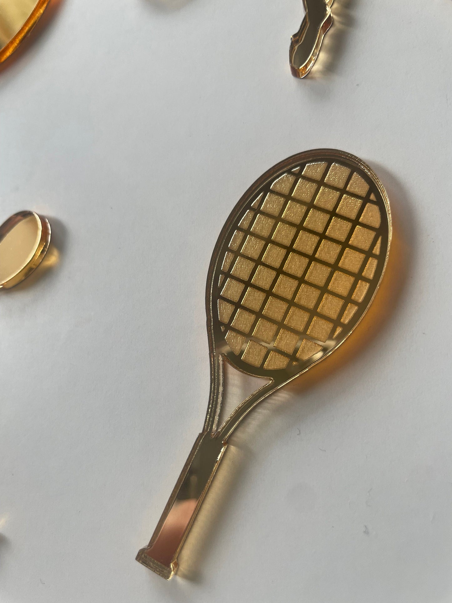Tennis cake charms. Ladies / Mens Acrylic tennis charms.