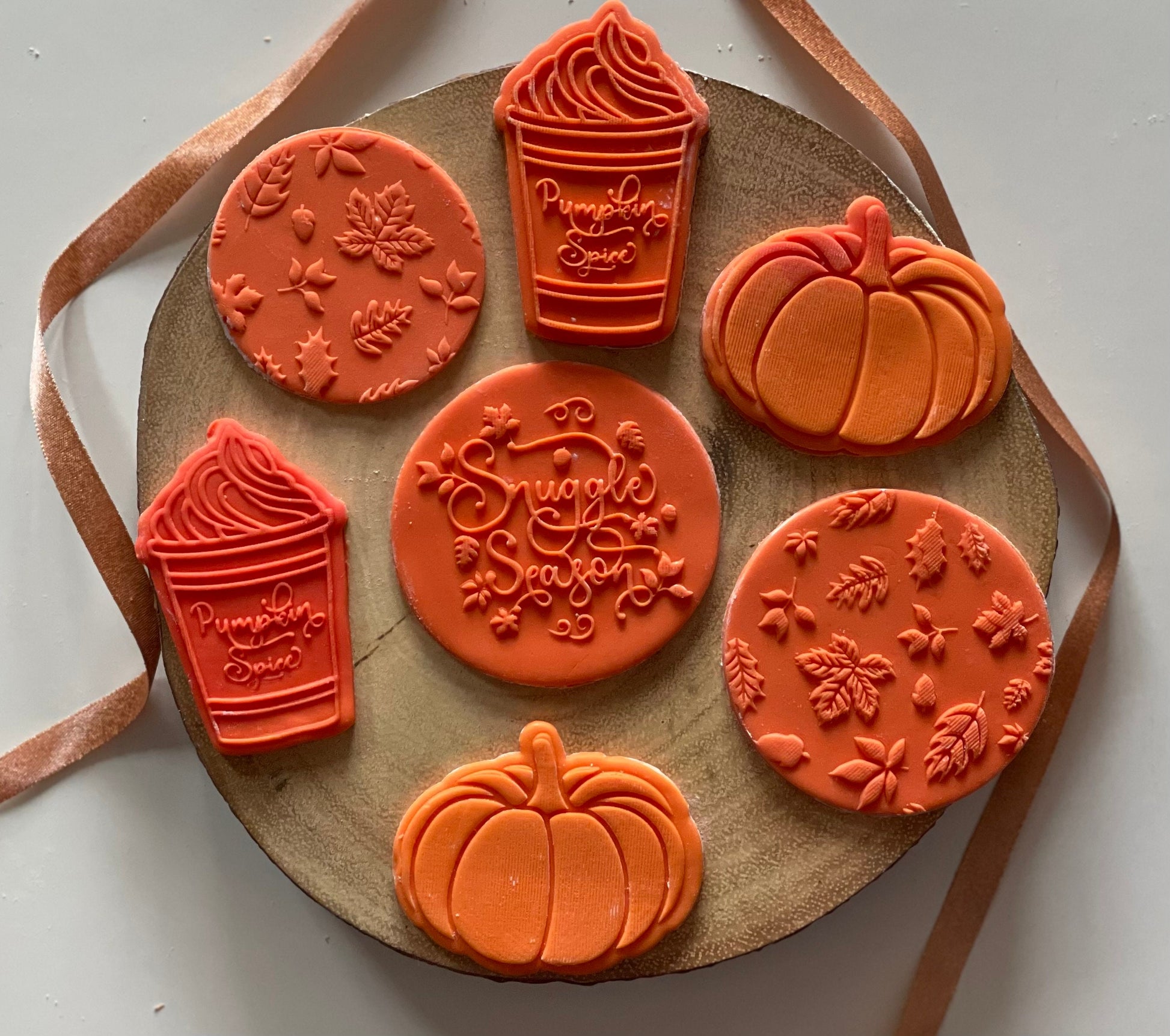 autumn fall debossers for fondant cookies and cakes 