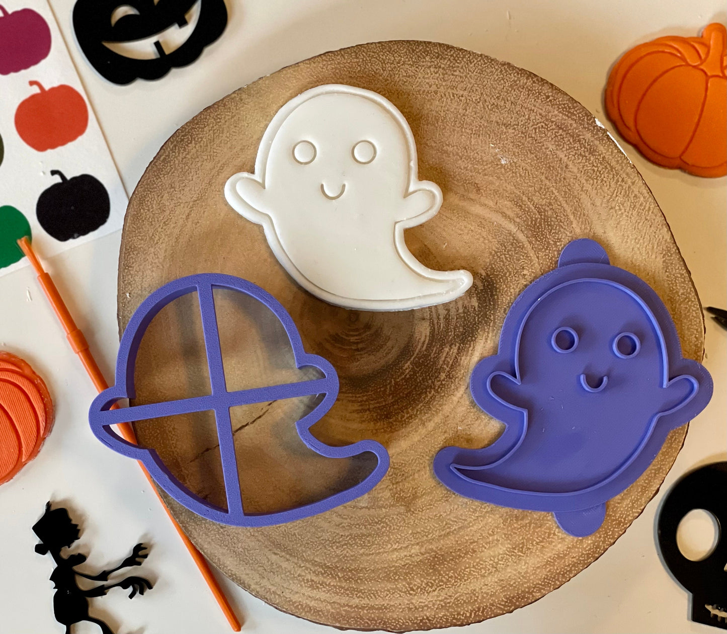 Halloween cookie stamps. Paint Your Own fondant stamps. Bat / Ghost / which Hat / pumpkin