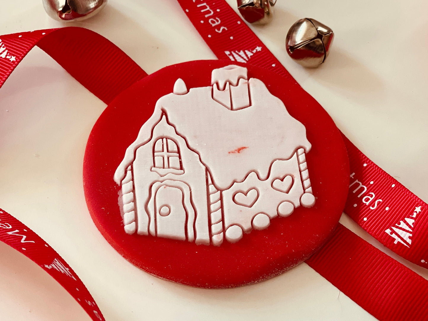 Christmas gingerbread house.  cookie debosser. Fondant Debosser.