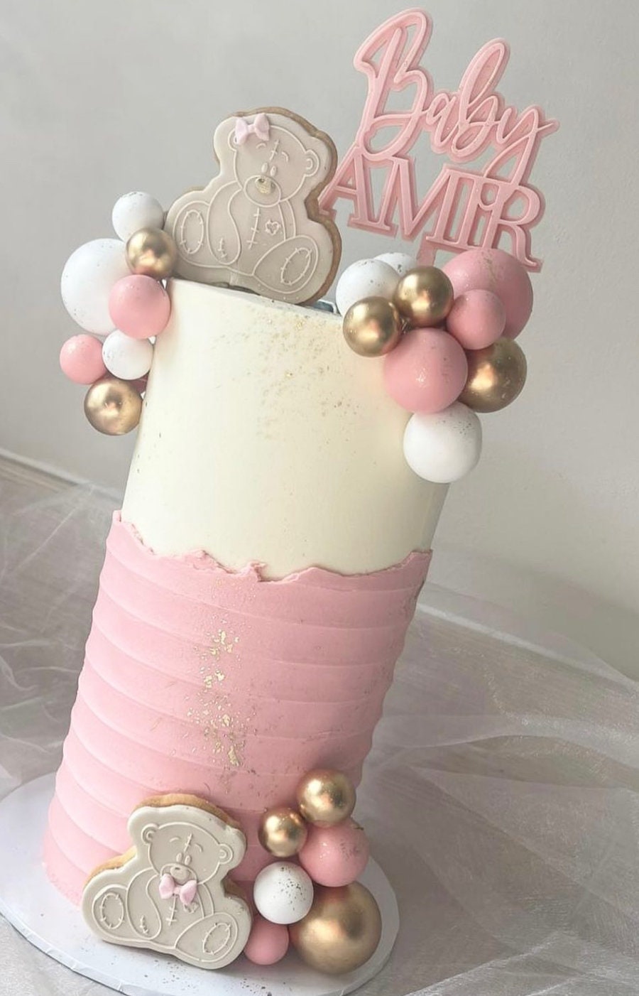 Baby Name cake topper. Acrylic. Double layered.