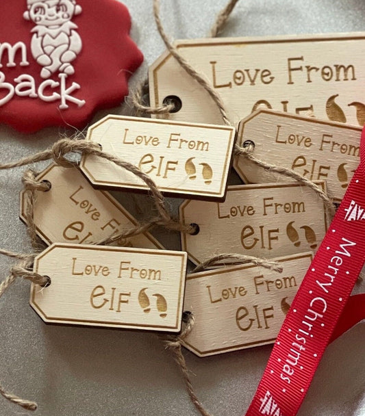Love From Elf Christmas gift tags