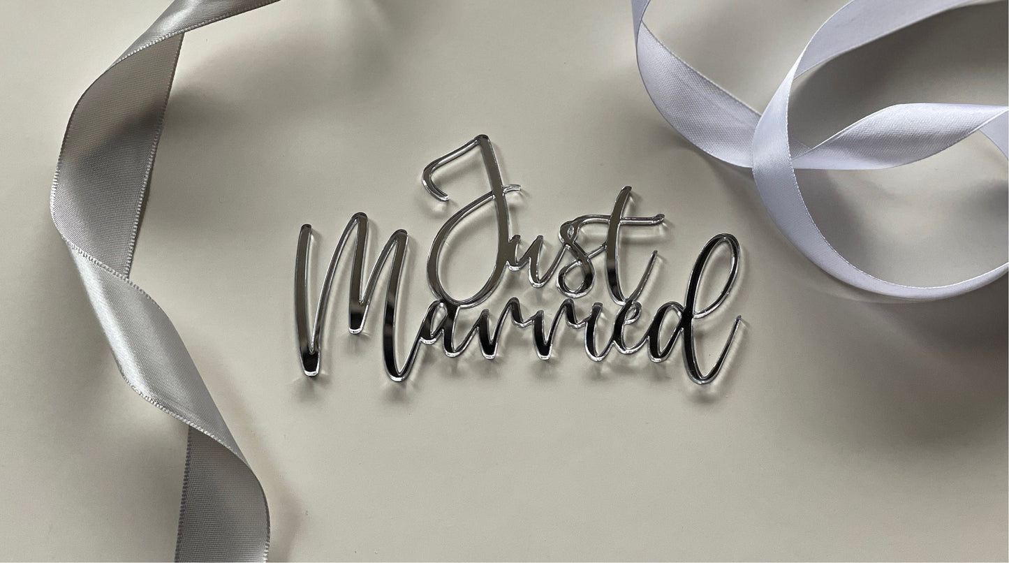 Just married cake charm / topper.