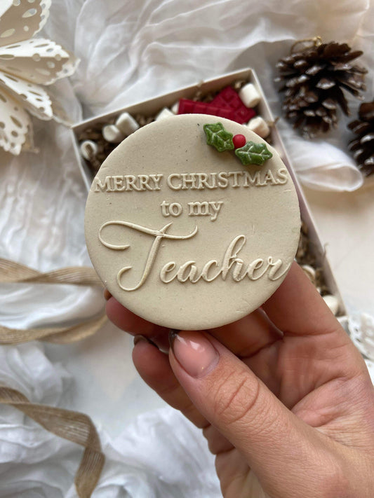 Merry Christmas to my teacher. Debosser for fondant.