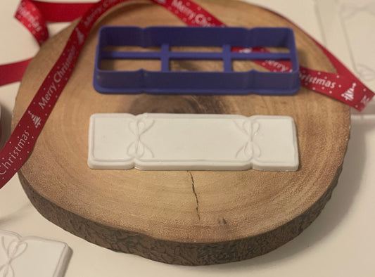 Christmas cracker debosser and cutter set. Fondant Embosser