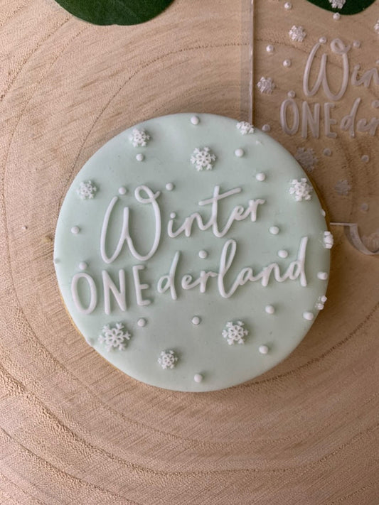 Winter Onederland Debosser. Snowflake themed.