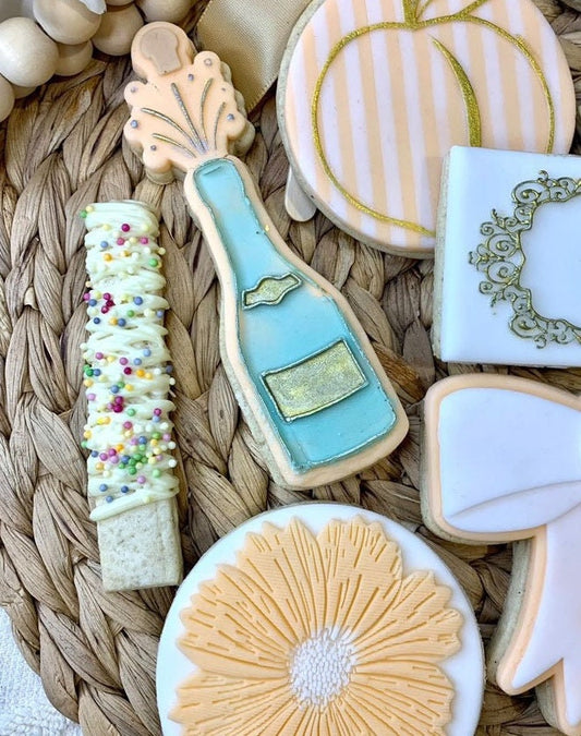 Champagne /  Prosecco Bottle Popping Cork. Acrylic Debosser and Cutter Set