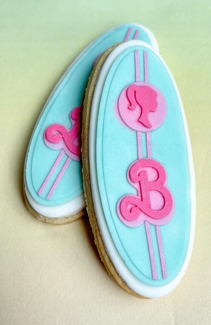 Barbie theme surf board Embosser and cutter set 