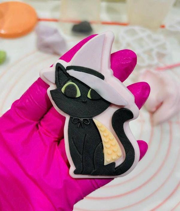 Cute Witch Cat | Debosser and Cutter Set.