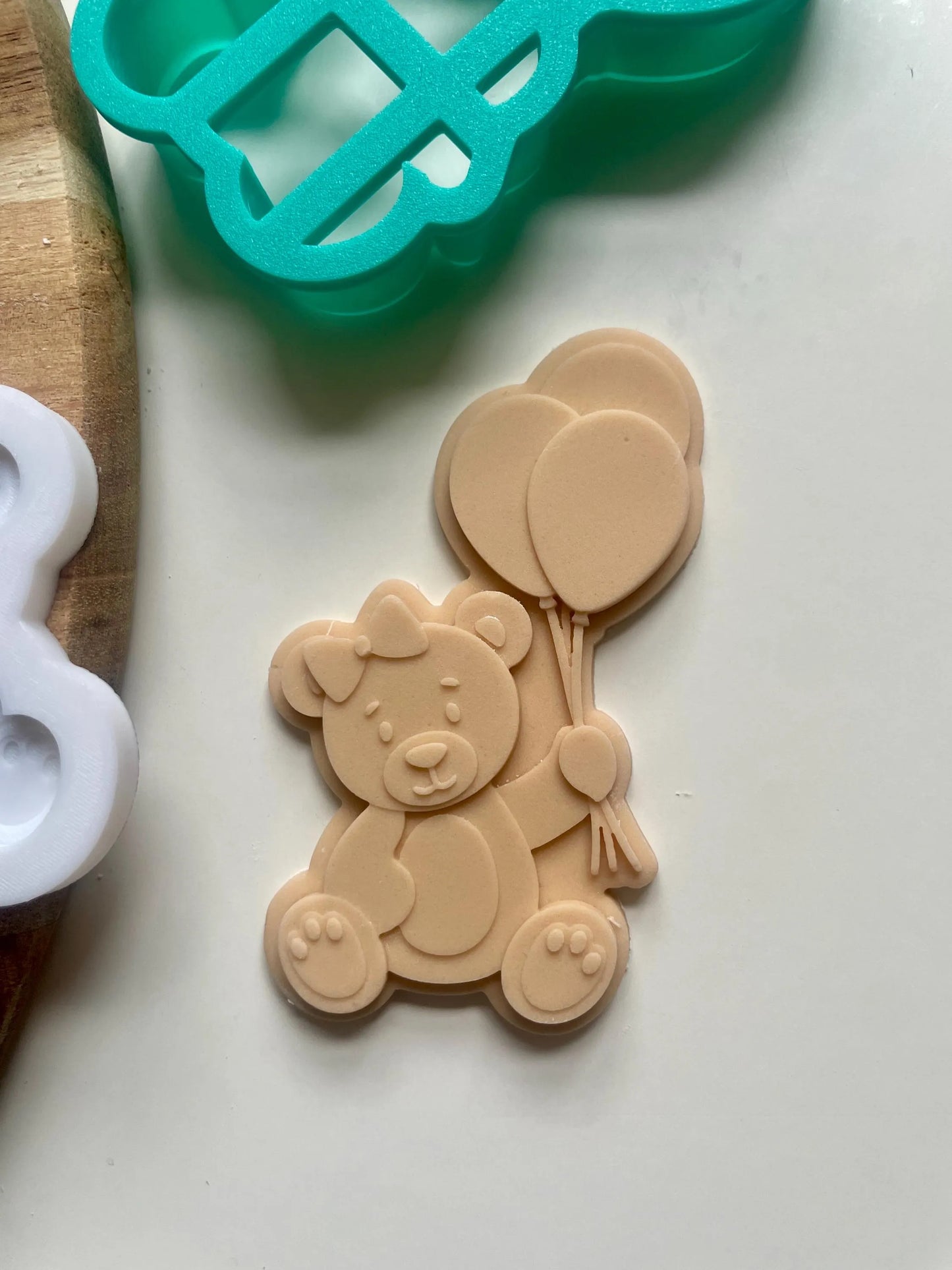 Teddy Bear With Bow And Balloons | Embosser And Cutter STL File